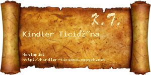 Kindler Ticiána névjegykártya